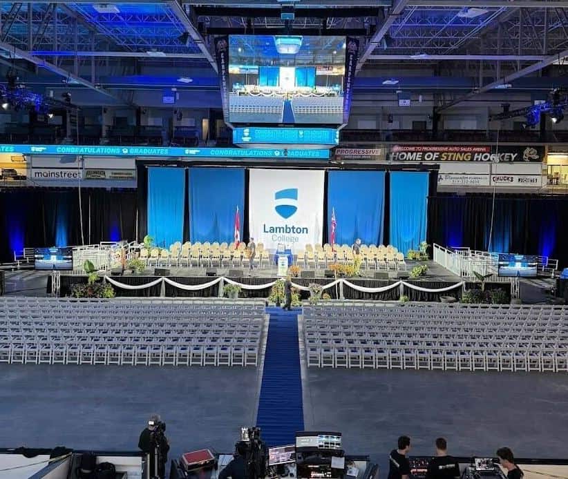 Lambton College school backdrop by KA Media