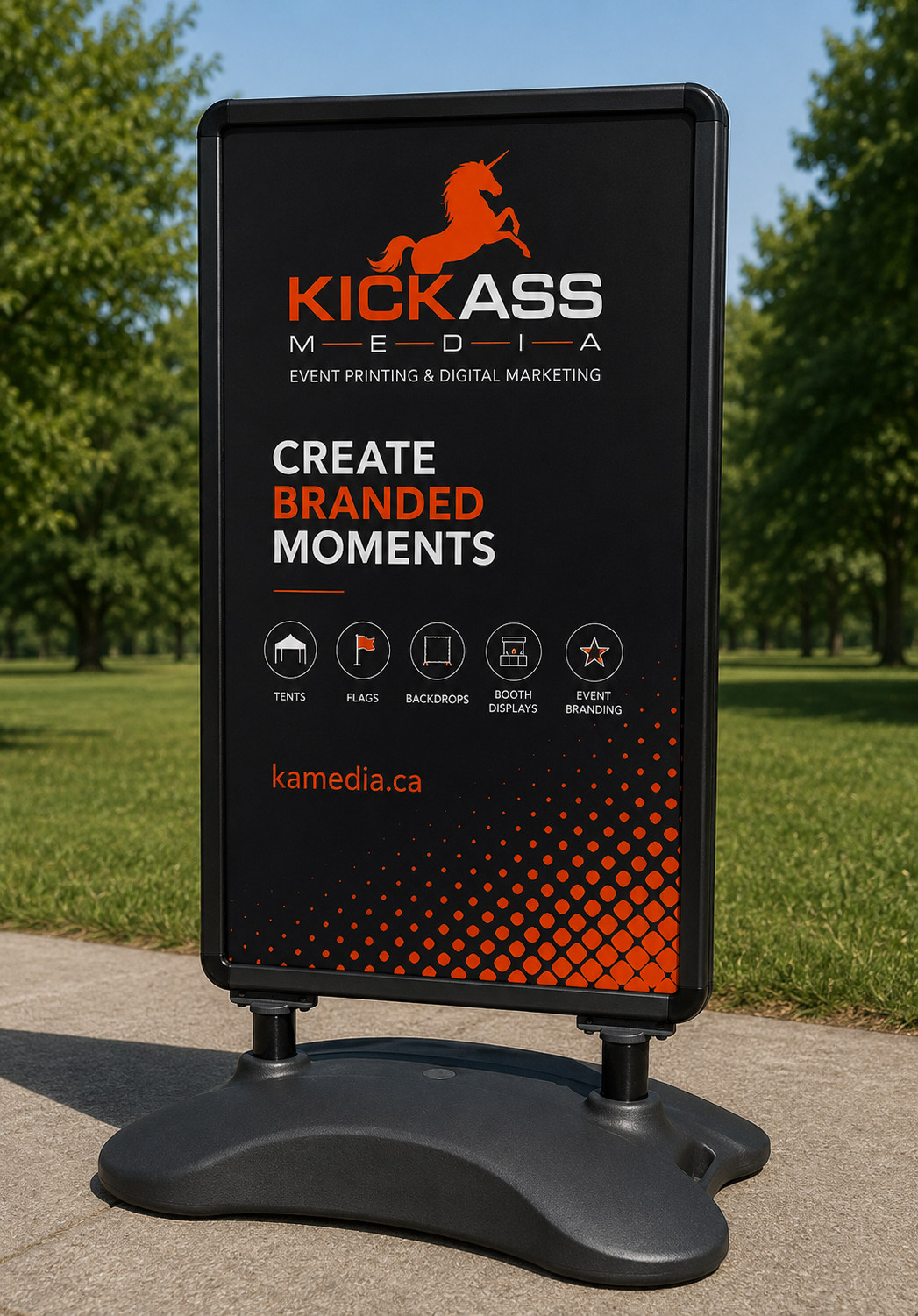 KA Media outdoor weighted sign holder